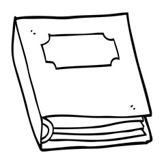 line drawing cartoon purple book
