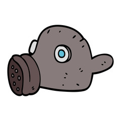 cartoon doodle gas mask
