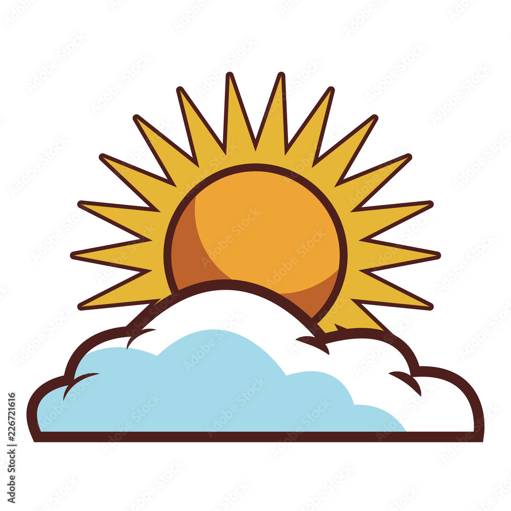 Canvas Prints Sun on cloud cartoon