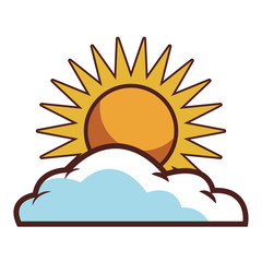 Sun on cloud cartoon