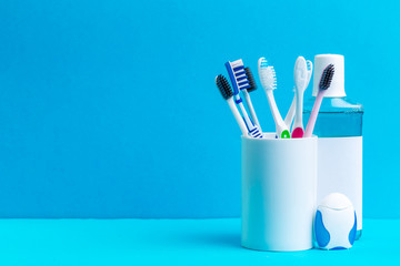 mouthwash and toothbrush for healthy care oral cavity