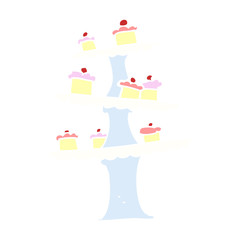 flat color style cartoon cake stand