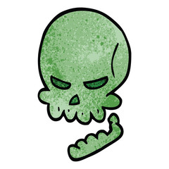 cartoon doodle halloween skull