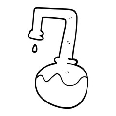 line drawing cartoon science experiment