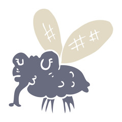 flat color style cartoon fly
