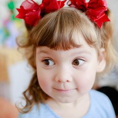 Adorable little girl with cute haitstyle