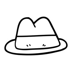 line drawing cartoon old style hat