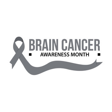 Awareness month ribbon cancer. Brain cancer awareness vector illustration