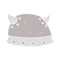 flat color illustration of a cartoon viking helmet