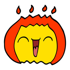 cartoon doodle flame