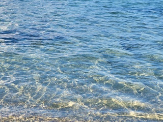 Shot of the beautiful tropical San Lorenzo beach near Syracuse in a sunny day of summer