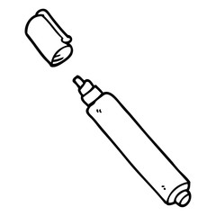line drawing cartoon office pen
