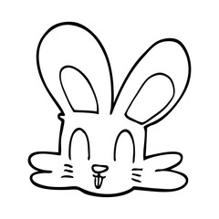 Obraz premium line drawing cartoon cute bunny