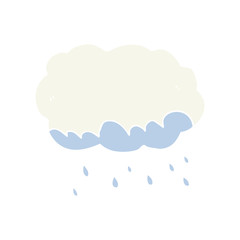 flat color style cartoon rain cloud