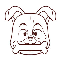 Dog with bone cartoon