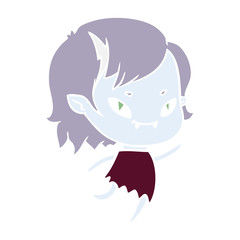 flat color style cartoon friendly vampire girl running