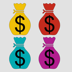 icon bag of money, saving money