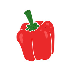 flat color style cartoon fresh organic pepper