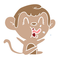 crazy flat color style cartoon monkey