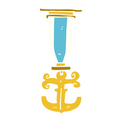 cartoon doodle sailor medal