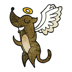 cartoon doodle angel dog