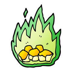 cartoon doodle spooky burning halloween coals