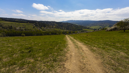Naklejka premium first days of May in the Bieszczady Mountains, Poland