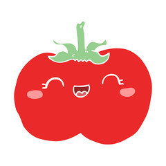 flat color style cartoon tomato