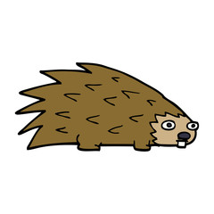 cartoon doodle spiky hedgehog
