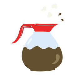 flat color illustration of a cartoon coffee jug