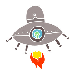cartoon doodle alien spaceship