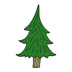 Obraz premium cartoon doodle pine trees