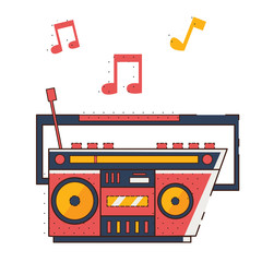 Retro style music boombox illustration
