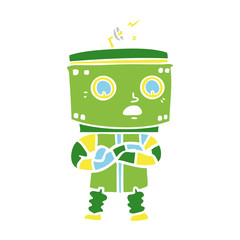 Naklejka premium flat color style cartoon robot