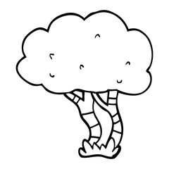 line drawing cartoon tree