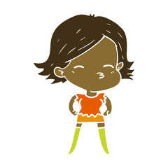 flat color style cartoon woman