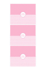 set of pink labels, topper