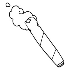 line drawing cartoon smoking joint