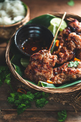 Moo Ping, Brochette de Porc au Barbecue Thaï