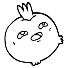 line drawing cartoon happy root vegetable