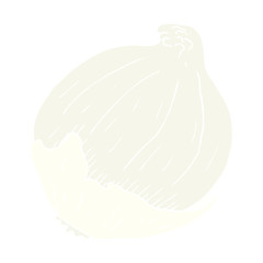 flat color illustration of a cartoon onion