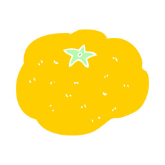 flat color illustration of a cartoon satsuma