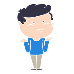 flat color style cartoon annoyed man
