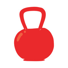 flat color illustration of a cartoon kettle bell