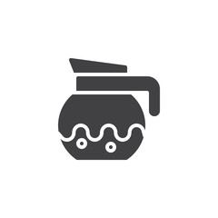 Coffee pot vector icon. filled flat sign for mobile concept and web design. Glass pot with coffee drink simple solid icon. Symbol, logo illustration. Pixel perfect vector graphics