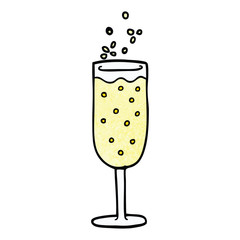cartoon doodle champagne flute