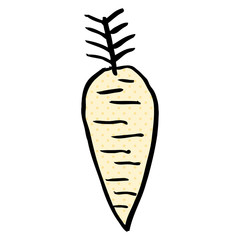 cartoon doodle root vegetable
