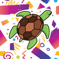 Trendy turtle illustration