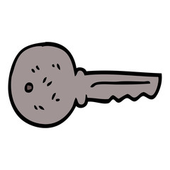 cartoon doodle metal key