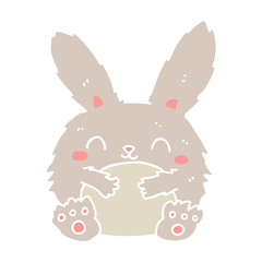 cute flat color style cartoon rabbit